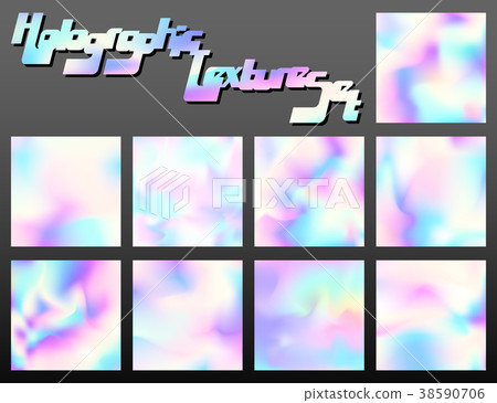 Holographic bright colorful texture set Holographic bright colorful texture set 38590706