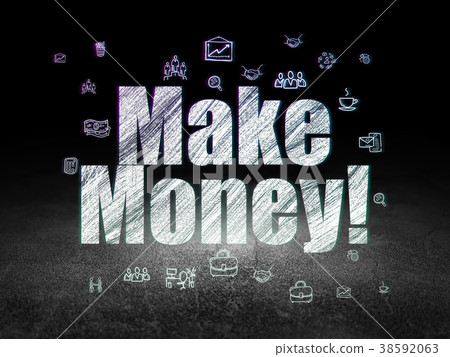 Business concept: Make Money! in grunge dark room Business concept: Make Money! in grunge dark room 38592063