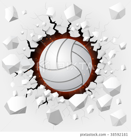 Volleyball and with wall damage Volleyball and with wall damage 38592181