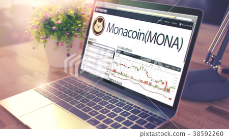 The Dynamics of Cost of MONACOIN onLaptop Screen 38592260