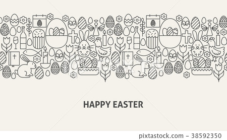 Happy Easter Banner Concept Stock Illustration 38592350 Pixta