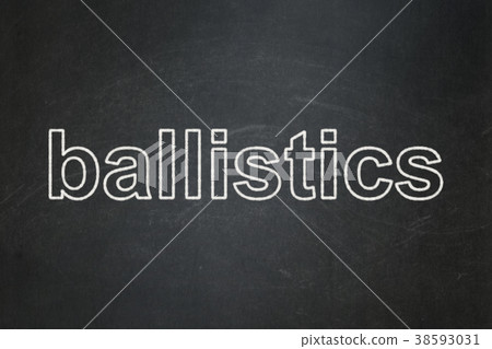 Science concept: Ballistics on chalkboard 38593031