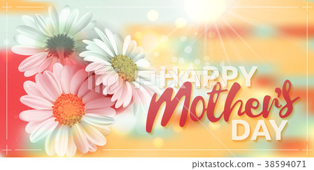 Mother's day greeting card with flowers. Vector 38594071