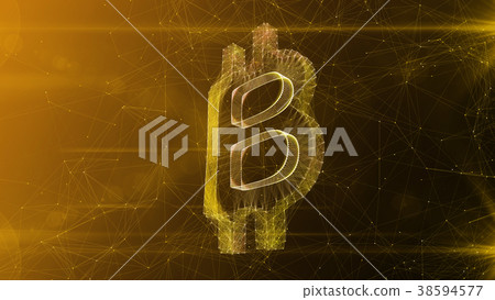 Shining Bitcoin Sign Placed Askew Shining Bitcoin Sign Placed Askew 38594577