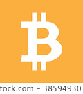 bitcoin symbol isolated on orange background 38594930