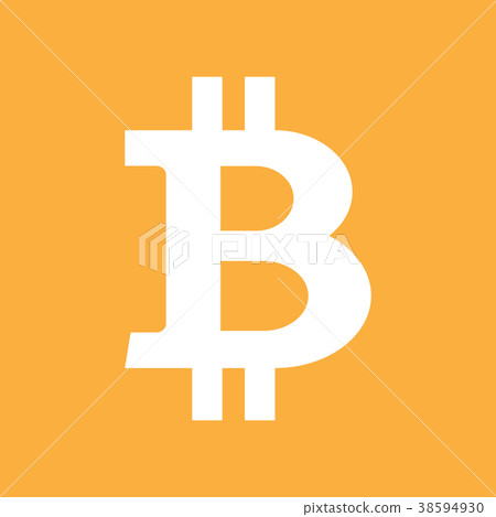 bitcoin symbol isolated on orange background 38594930