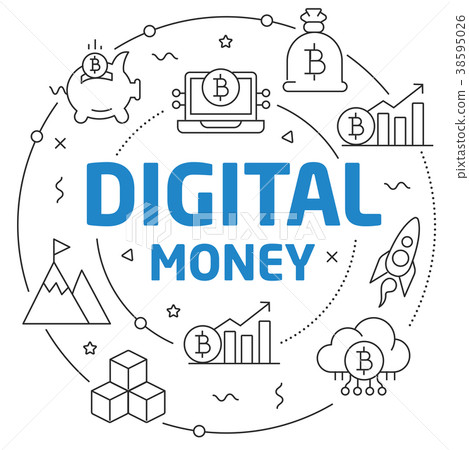 Lines illustration digital money Lines illustration digital money 38595026