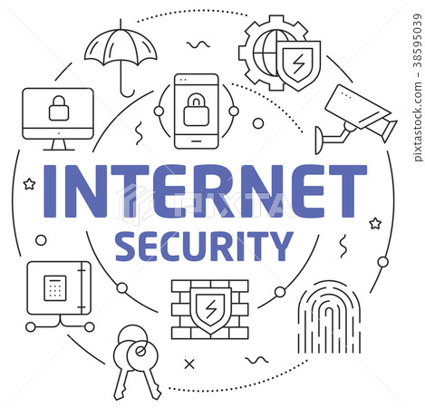 Lines illustration internet security Lines illustration internet security 38595039