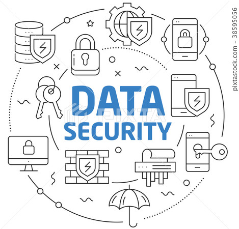 Lines illustration data protection 38595056