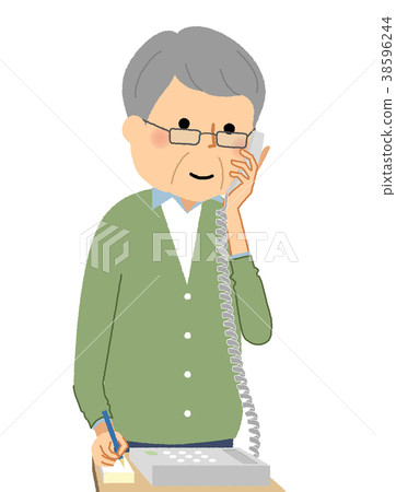 Senior man grandpa phone 38596244