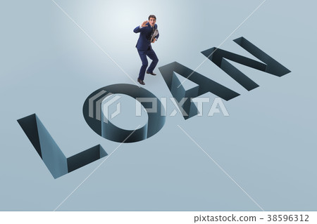 Businessman in debt and borrowing concept Businessman in debt and borrowing concept 38596312