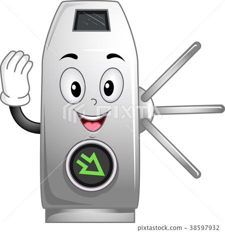 Turnstile Mascot Go Illustration Turnstile Mascot Go Illustration 38597932