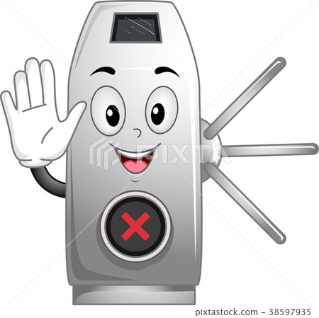 Turnstile Mascot Stop Illustration Turnstile Mascot Stop Illustration 38597935
