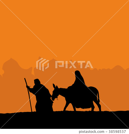 The Nativity of Jesus. Joseph and Mary on the donk The Nativity of Jesus. Joseph and Mary on the donk 38598537