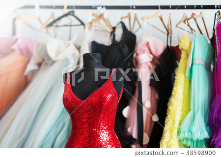 Many ladies evening gown long dresses on hanger in 38598900