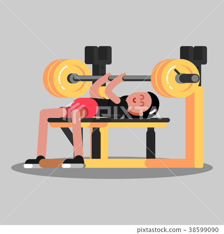 Girl makes the bench press Girl makes the bench press 38599090
