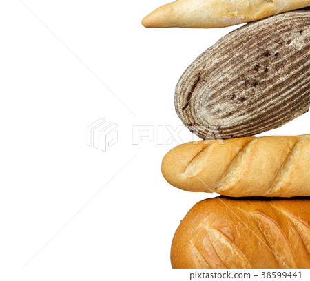 assorted breads isolated on a white background assorted breads isolated on a white background 38599441