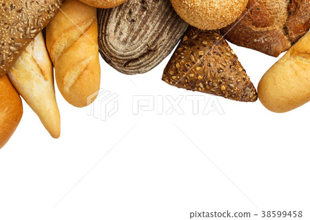 assorted breads isolated on a white background assorted breads isolated on a white background 38599458