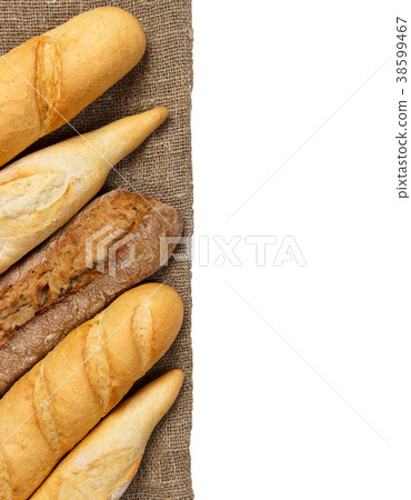 French baguetteon cloth isolated on white French baguetteon cloth isolated on white 38599467