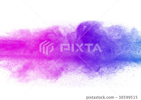 Multicolor powder explosion on white background 38599515