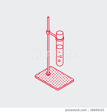Outline Isometric Test Tube Icon 38600281