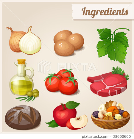 Set of food icons. Ingredients.  38600600