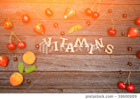 Inscription Vitamins and fruits Inscription Vitamins and fruits 38600889