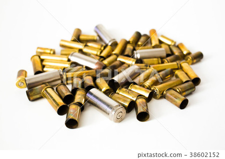 Bullet shells on a white background 38602152