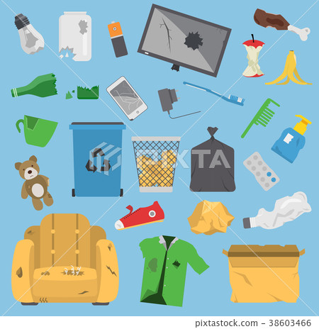 Recycling garbage vector trash elements trash bags 38603466