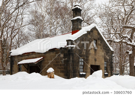 Sapporo No. 2 farm in the snow scene 38603760