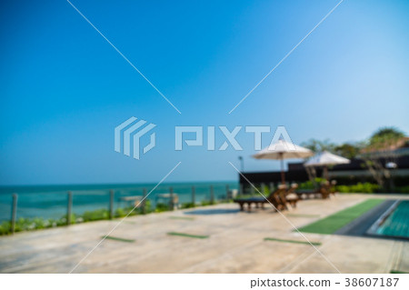Abstract blur outdoor swimming pool 38607187