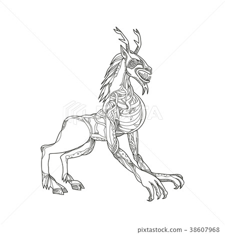 Wendigo Crouching Doodle Art Wendigo Crouching Doodle Art 38607968