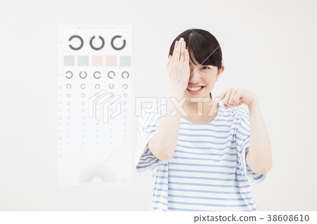 Female Ophthalmology Hospital Vision test Female Ophthalmology Hospital Vision test 38608610
