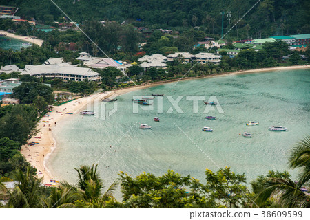 Travel vacation background - Tropical island with Travel vacation background - Tropical island with 38609599