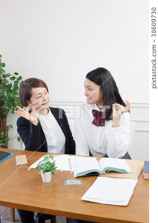 Studying high school student Studying high school student 38609730