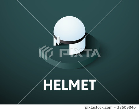Helmet isometric icon, isolated on color 38609840