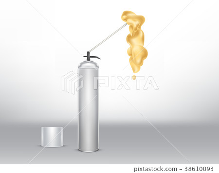 Vector 3d realistic metallic bottle with Vector 3d realistic metallic bottle with 38610093