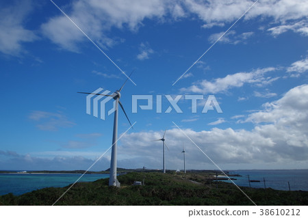 Windmills of Nishihira Anzaki on Miyakojima 38610212