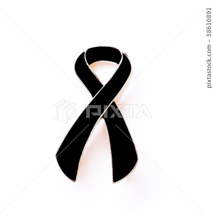 Black ribbon mourning and melanoma awareness. Black ribbon mourning and melanoma awareness. 38610891
