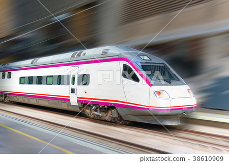Modern hi-speed passenger train. 38610909