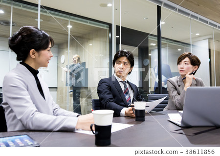 Office image executive creative meeting over glass coworking space 38611856