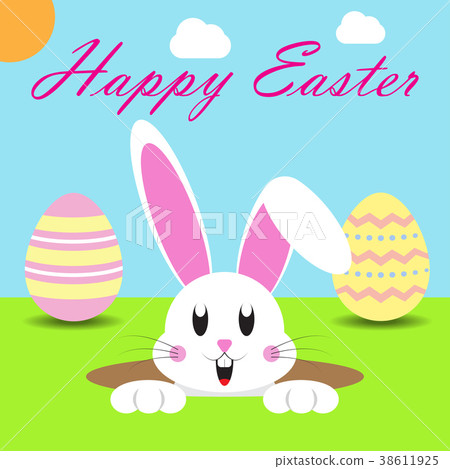 Happy Easter Rabbit in a Hold Happy Easter Rabbit in a Hold 38611925