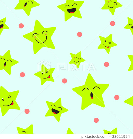 Cute Star Emoji Seamless Pattern Background Cute Star Emoji Seamless Pattern Background 38611934