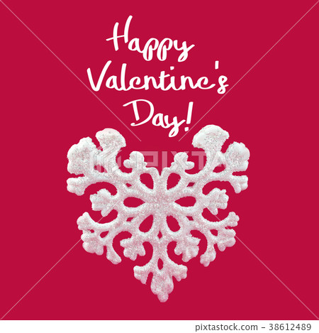 Happy valentines day card with heart. White 38612489
