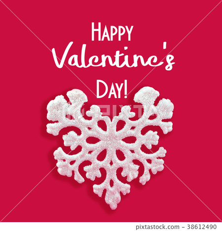 Happy valentines day card with heart. White 38612490