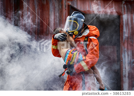Firefighters save the boy from burnt place Firefighters save the boy from burnt place 38613283