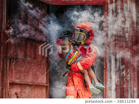 Firefighters save the boy from burnt place Firefighters save the boy from burnt place 38613284