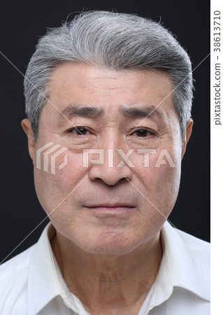 東方男人的臉表情，高級，中年，老人，特寫，健康 38613710