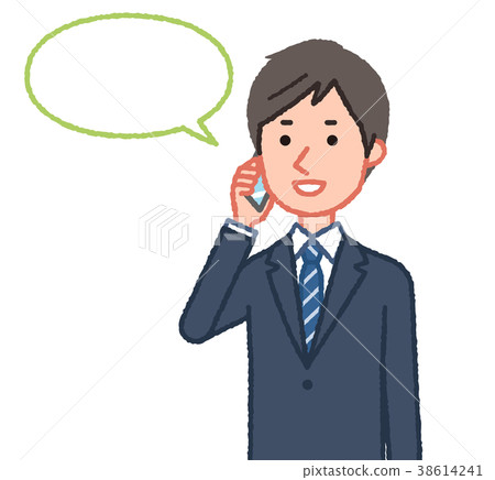 一個人在智能手機上的電話（帶氣球） 38614241