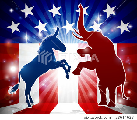 Donkey and Elephant Face Off Donkey and Elephant Face Off 38614628